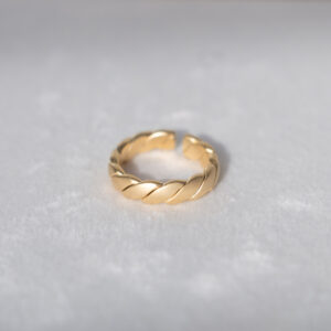 Matte Twist Gold Plated Adjustable Ring